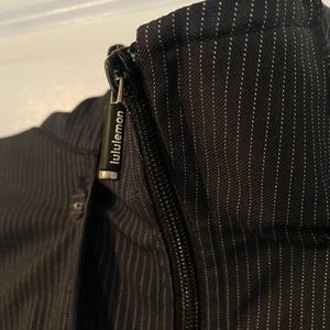 Lululemon pinstripe jacket with removable hood and cape